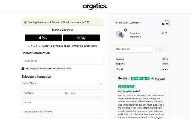 Orgatics storefront