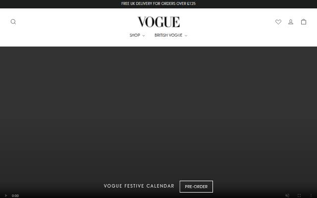 British VOGUE Festive Calendar storefront