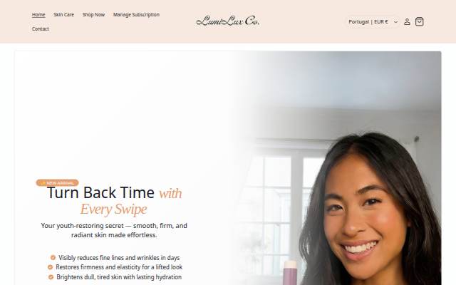 Shoplumiluxco storefront