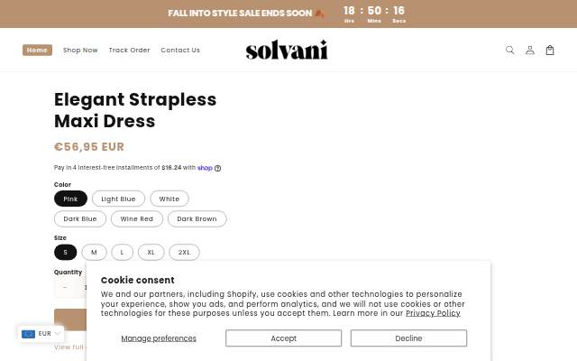 Solvani storefront