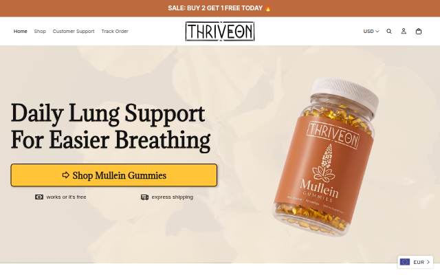 Startseite von ThriveOn