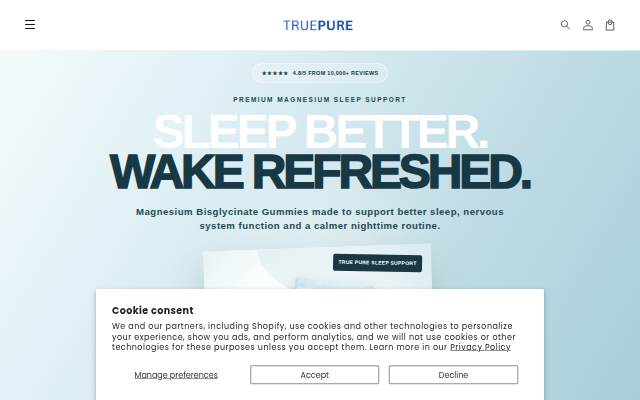 True Pure storefront