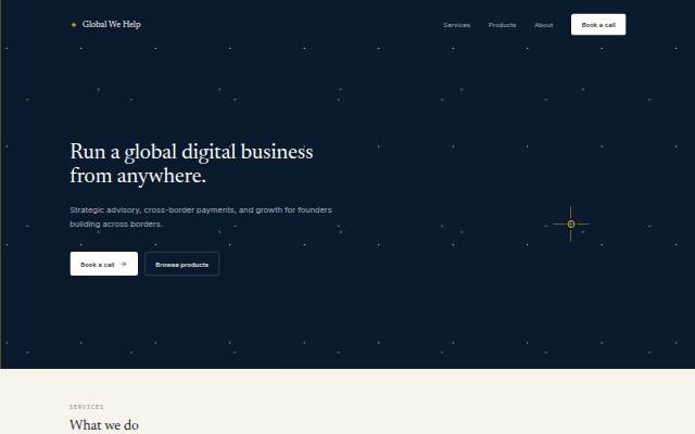 Global We Help — Digital consulting &amp; strategic advisory storefront