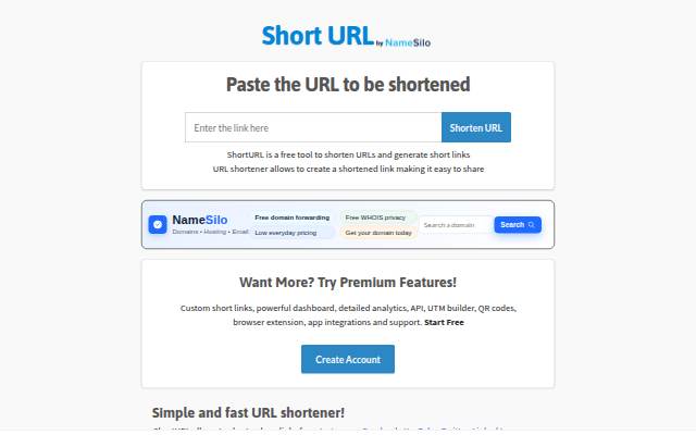 ShortURL by NameSilo storefront