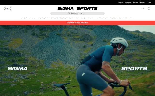 Sigma Sports storefront