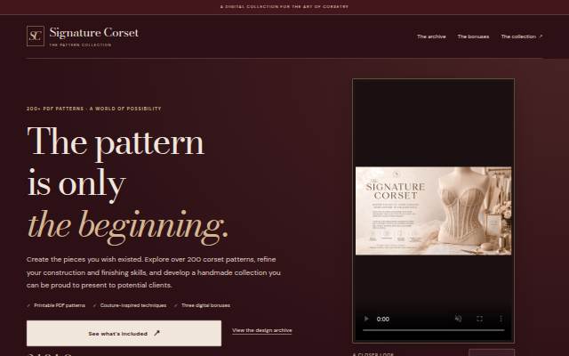 Montra da Signature Corset: The Pattern Collection (200+ PDF Patterns)
