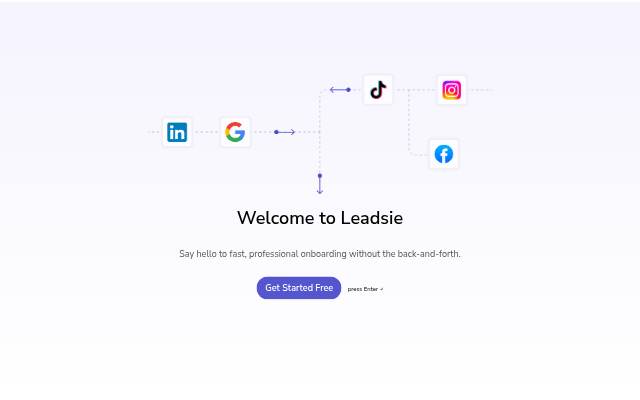 Sign up for a free trial of Leadsie storefront