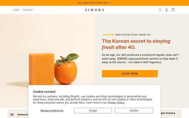 SIMORA SKIN storefront