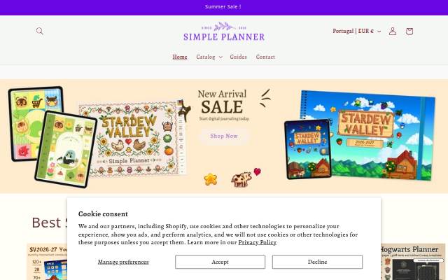 Simple Planner storefront