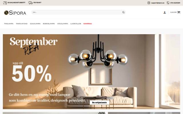Sipora.se storefront