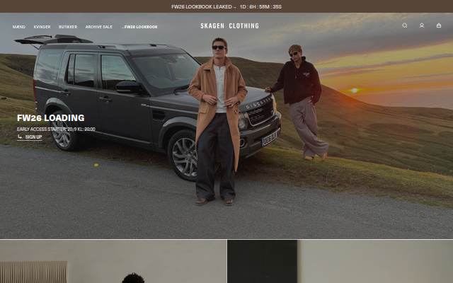 Skagen Clothing DK storefront