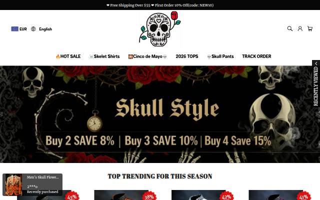 Skeletholiday storefront