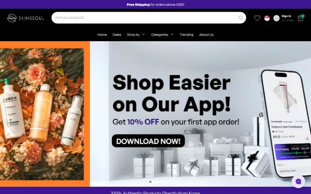 Startseite von SkinSeoul
