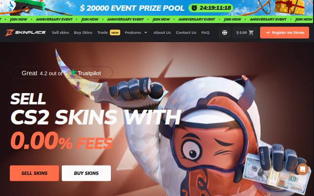 Sell CS2 Skins Instantly for Real Money storefront