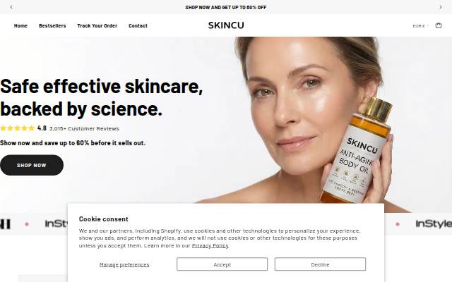 Skincu storefront