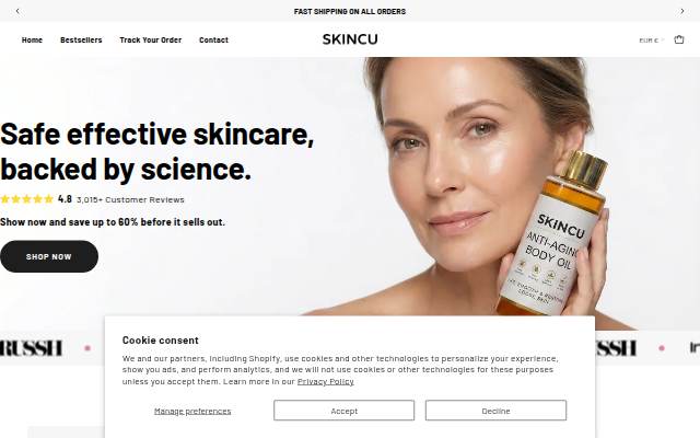 Skincu storefront