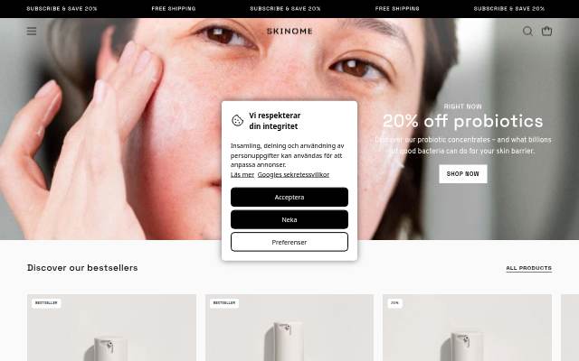 Skinome storefront