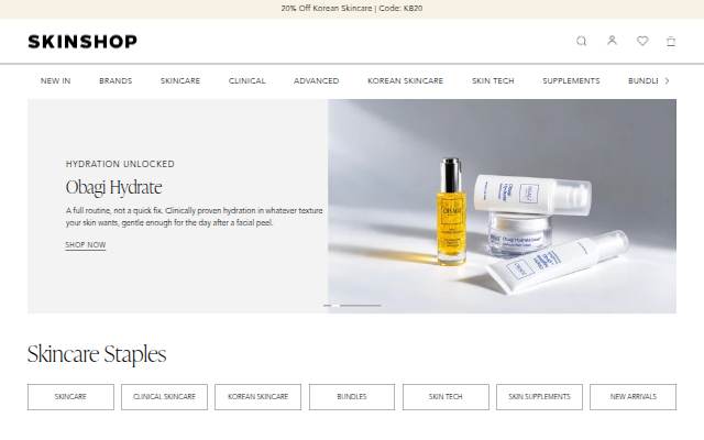 SkinShop storefront