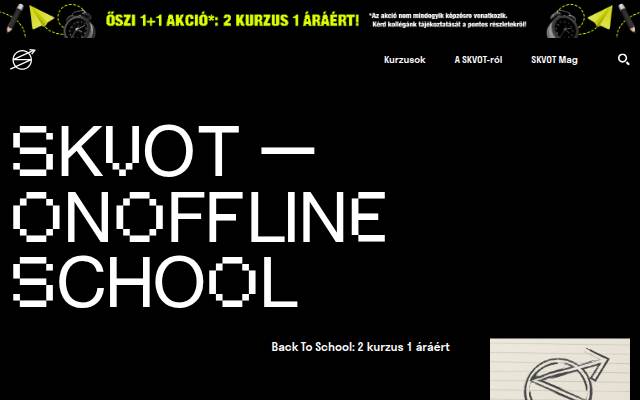 SKVOT: online képzések reklámról, filmekről és művészetekről storefront