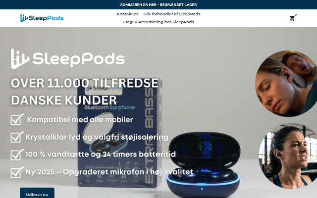 Sleeppods.dk storefront