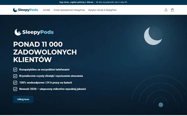 SleepyPods storefront