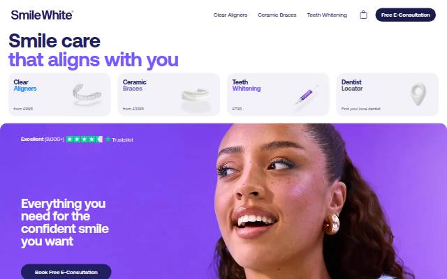 Startseite von Smile White UK