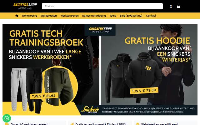 Startseite von Snickersshopnederland