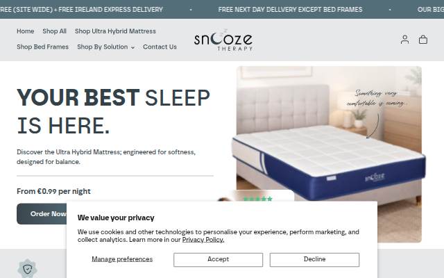 Startseite von Snooze Therapy