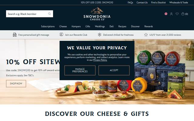 Snowdonia Cheese Co storefront