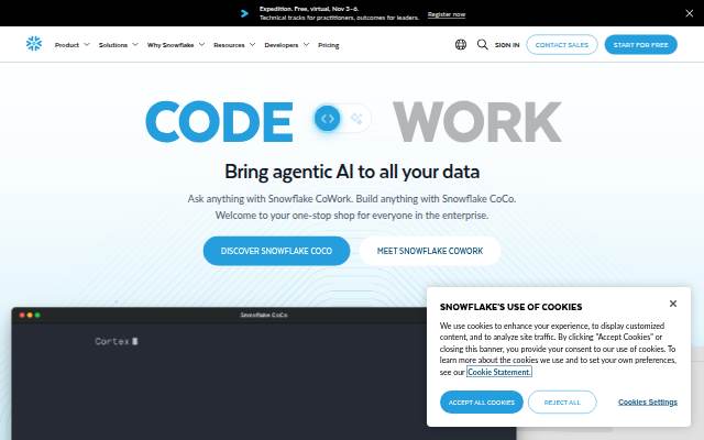 Snowflake AI Data Cloud storefront