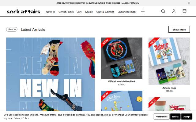 Startseite von Sock Affairs