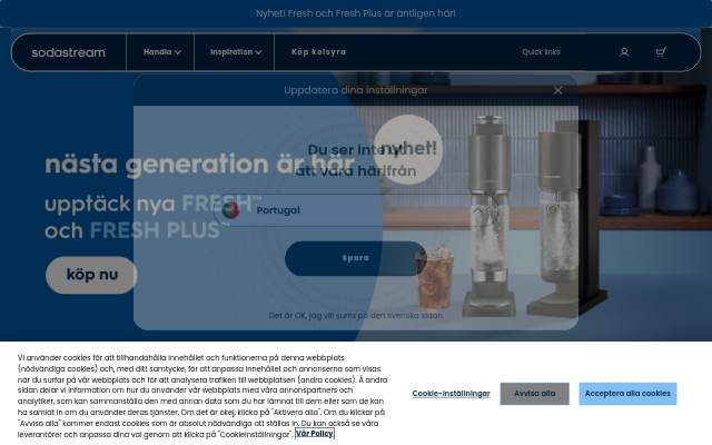 SodaStream Sverige storefront