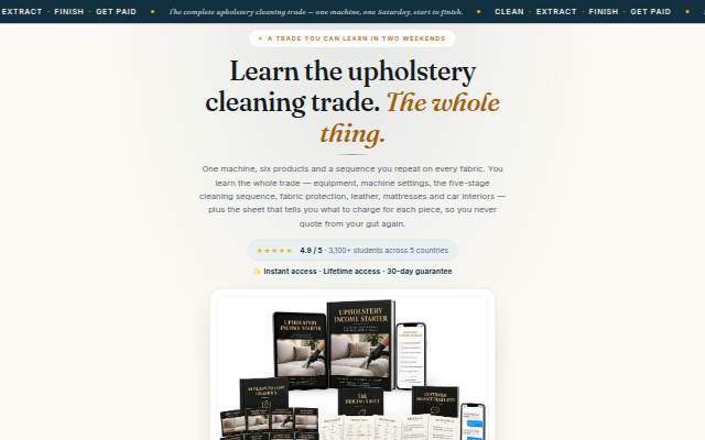 Startseite von Upholstery Income Starter