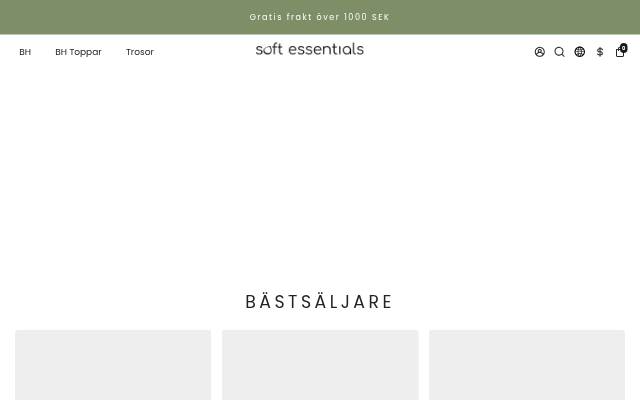 Mjuka bygellösa BH:ar och BH storefront