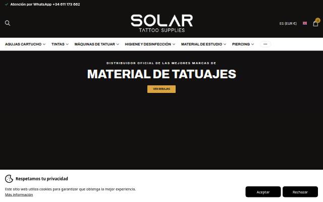 Montra da SOLAR TATTOO SUPPLIES