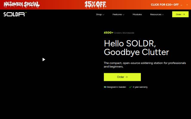 Startseite von SOLDR