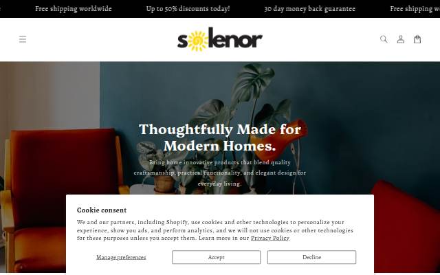 Solenor storefront