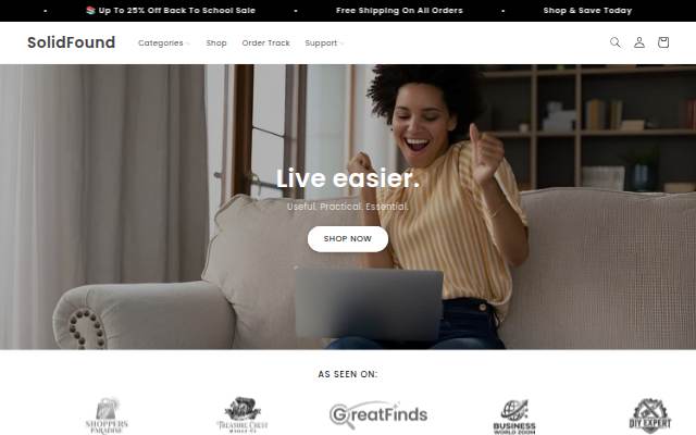 SolidFound storefront