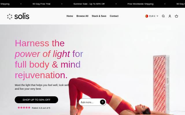 Solis Therapy Lights storefront