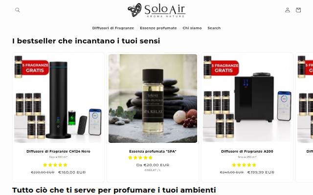 Startseite von Solo-Air Italia