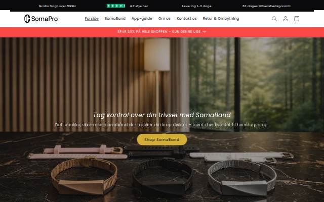 SomaPro DK storefront