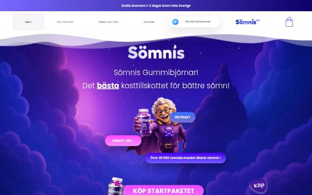 Somnis – Naturligt sömntillskott för bättre sömn storefront