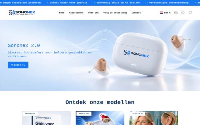 Startseite von Sononex NL