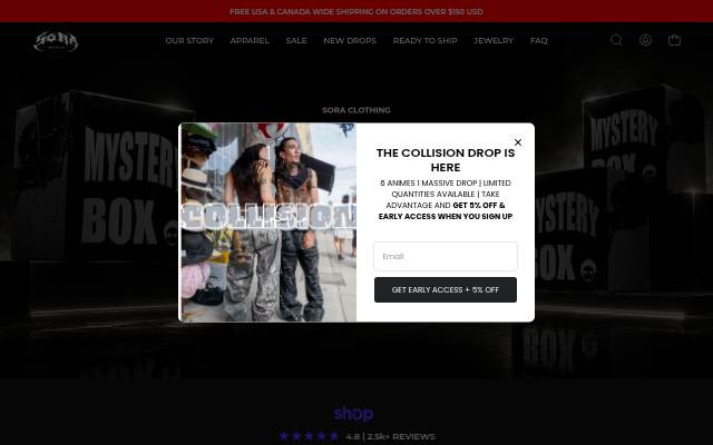 SORA Clothing storefront