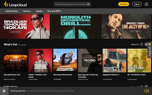 Sample Packs & Music Loops on Subscription storefront