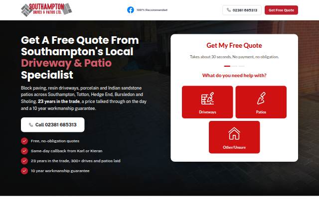 Startseite von Get A Free Quote From Southampton's Local Driveway &amp; Patio Specialist