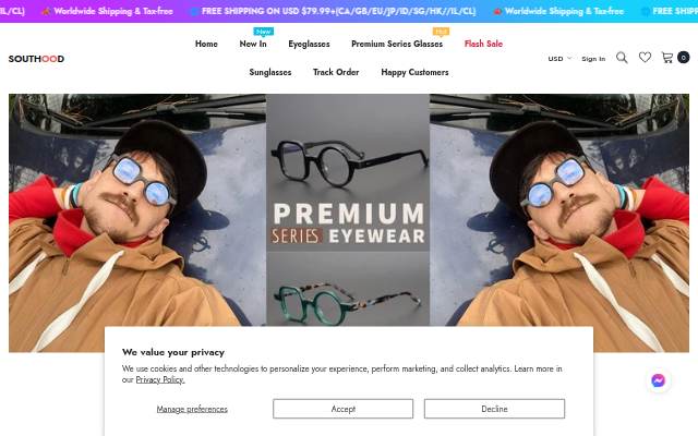 SouthoodEyewear storefront