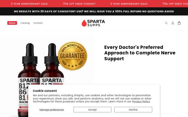 Sparta Supps storefront