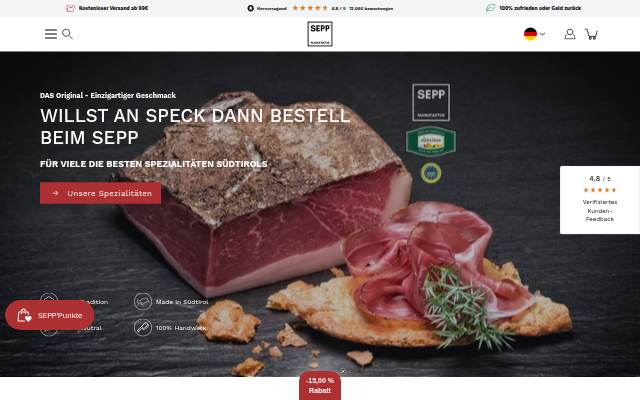 SEPP'Manufaktur Südtirol storefront