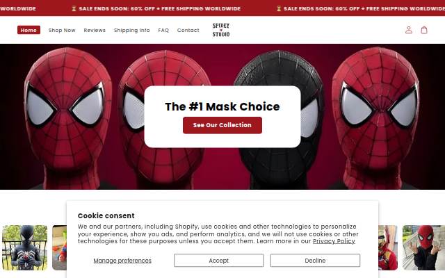 Spidey Studio storefront